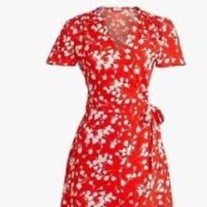 J crew red wrap dress